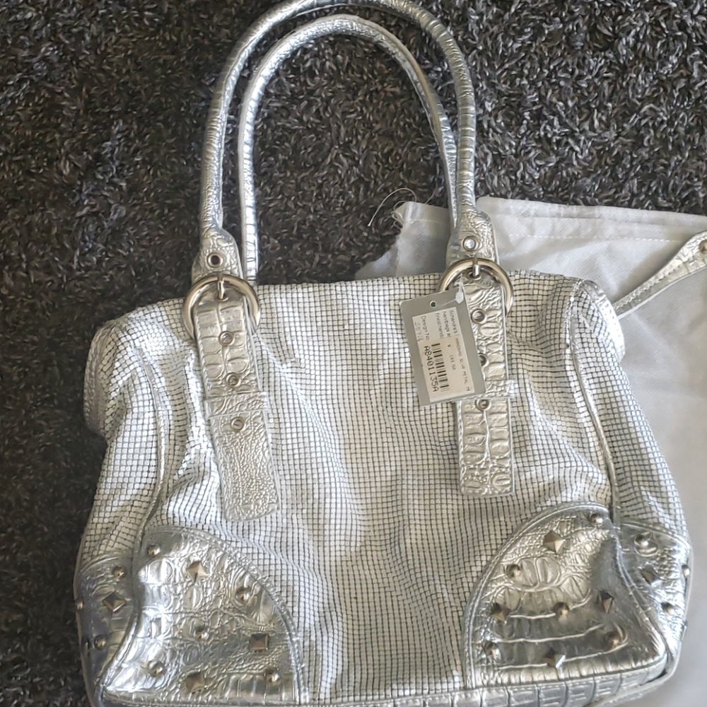 Schsndra silver metal purse